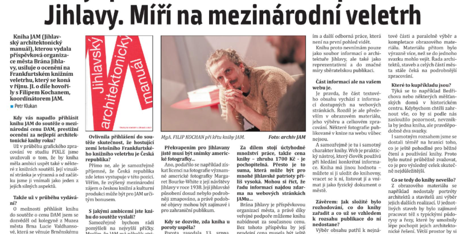 Kniha JAM míří na mezinárodní veletrh.